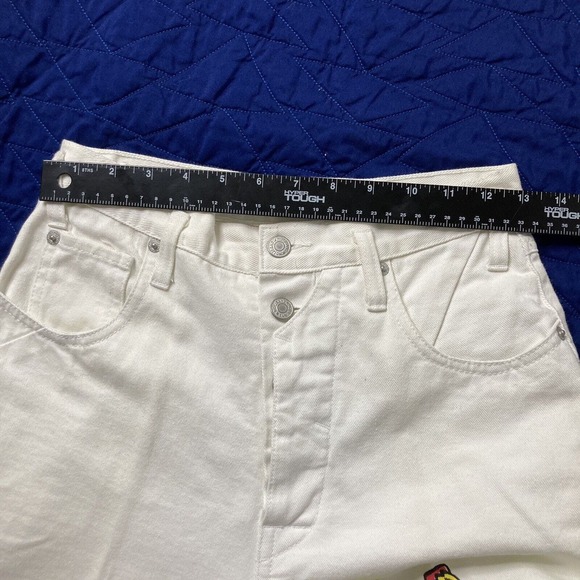 Vintage No! Jeans White High Rise Tappered Button Fly Jeans Size 25x28 80s Moped - Picture 12 of 12
